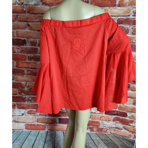 City Chic Off Shoulder Bell Sleeve Blouse Size 22 - Picture 3 of 3